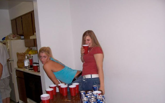 Beer Pong Gets Heated with These Girls
