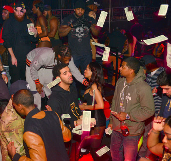 It Rains Money When Drake Visits a Strip Club