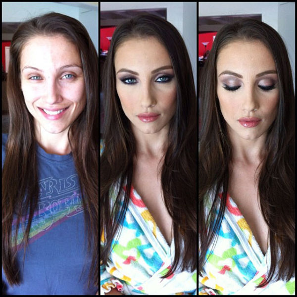 Porn Stars Before and After Their Makeup Makeover