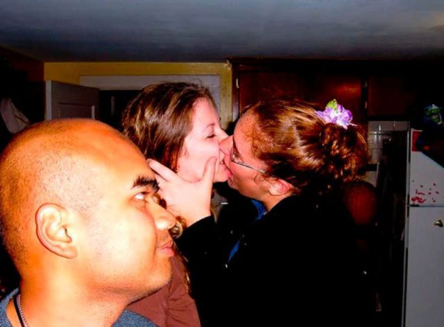 Classic Photobombs of Drunk Girls Kissing Each Other