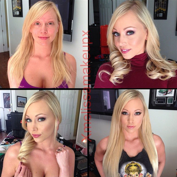 Porn Stars Before and After Their Makeup Makeover. Part 2
