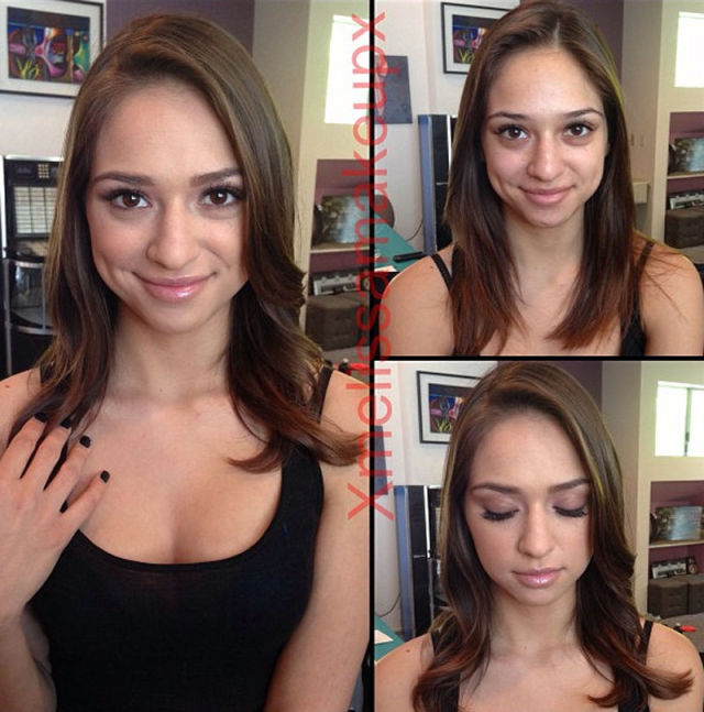 Porn Stars Before and After Their Makeup Makeover. Part 2