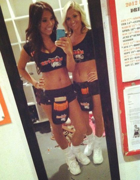 Hot Hooters Girls Have Some Fun During Break Times
