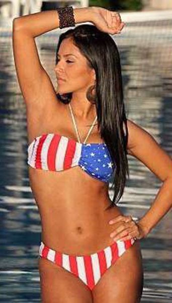 Sexy Ladies Help Us Celebrate the Fourth of July Wearing the American Flag
