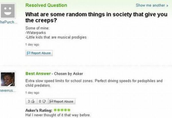 Amusing Yahoo Questions and Answers