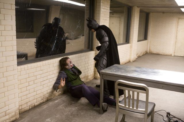 Photos Taken on Set During “The Dark Knight” Interrogation Scene