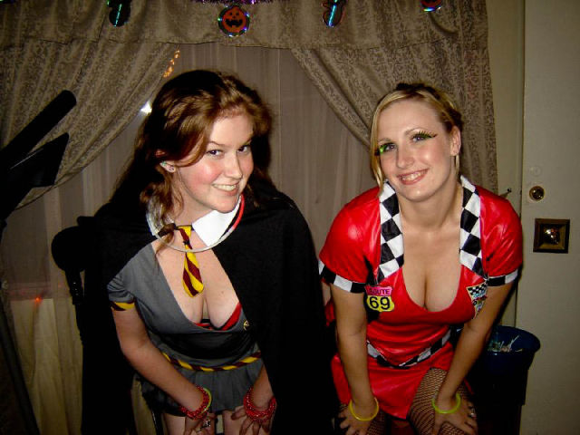 Some Beautiful Busty Halloween Costume Cleavage