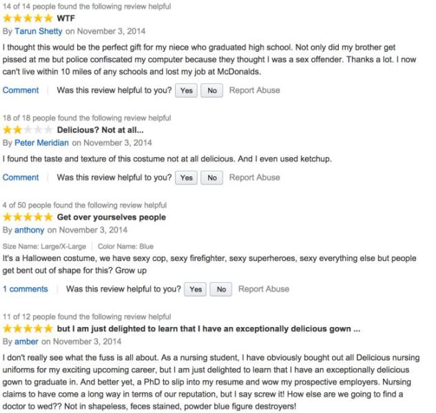 Sexy Women’s Costume Sets the Amazon Reviews Section on Fire