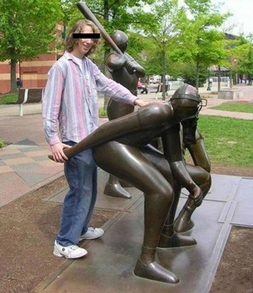 Some People Can Turn Statues and Sculptures into Something Vulgar