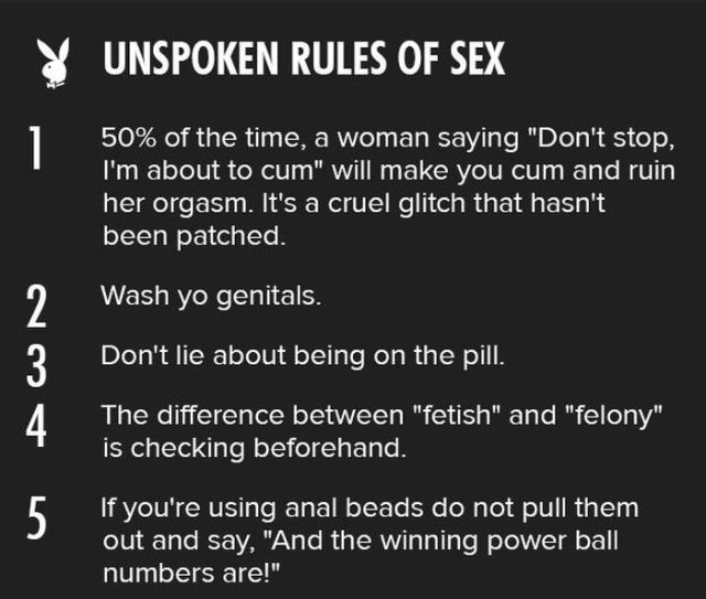 Playboy’s Guide to Sex Rules That Go without Saying