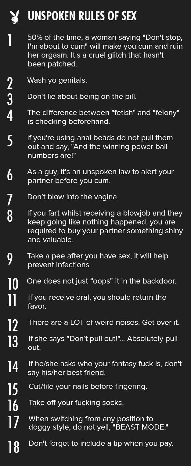 Playboy’s Guide to Sex Rules That Go without Saying