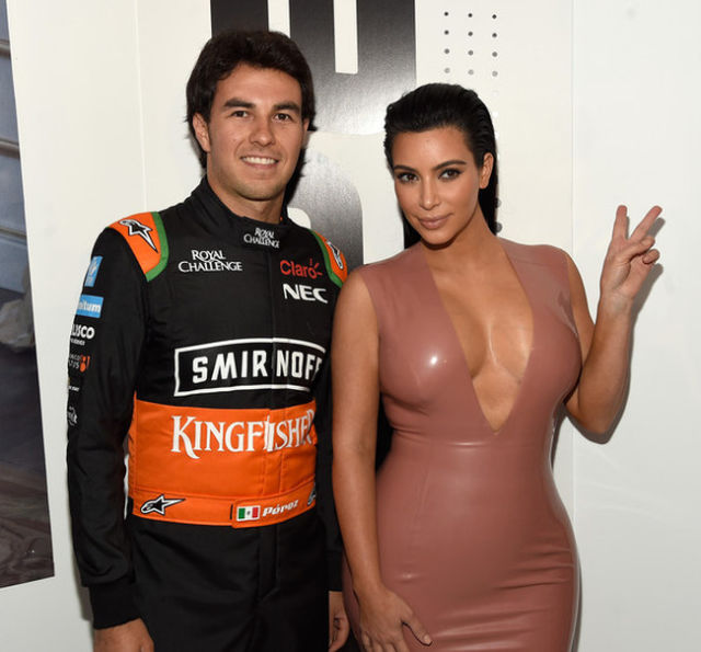 Kim Kardashian Looks Sleek in Latex for the Races