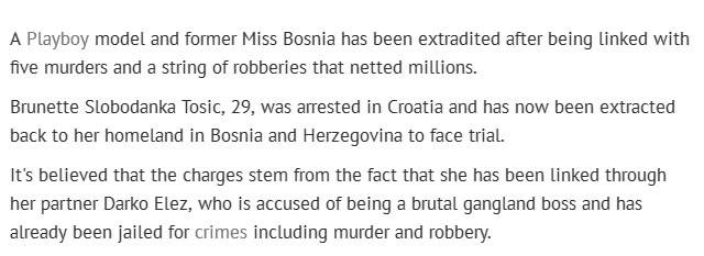 Bosnian Playboy Model Is Deported for Criminal Activity