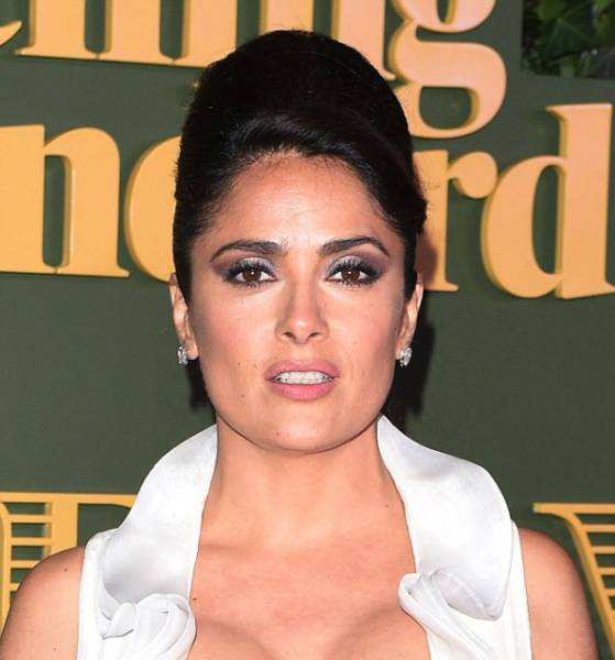 Salma Hayek Stuns with Her Boob Baring Dress at the Evening Conventional Theatre Awards