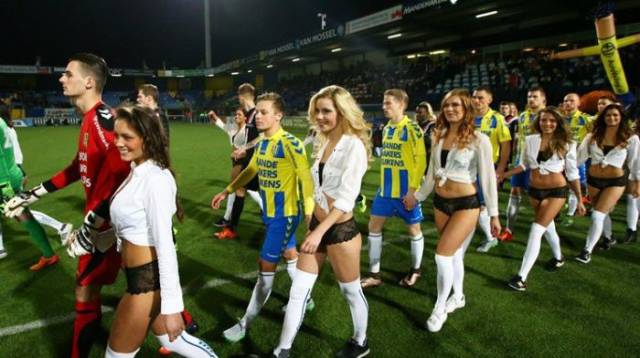 Lingerie Models Replaced Mascots During A Football Match