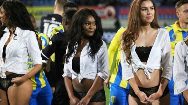 Lingerie Models Replaced Mascots During A Football Match