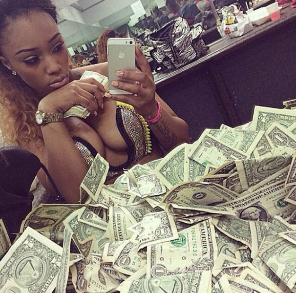 Strippers Showing Off Their Money