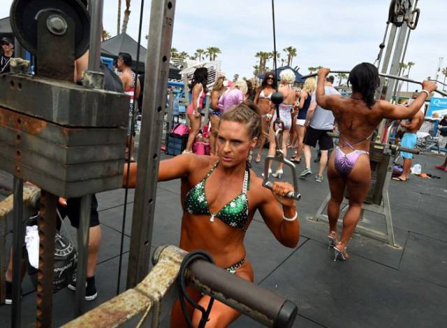Bikini Girls At The Memorial Day Muscle Beach Contest