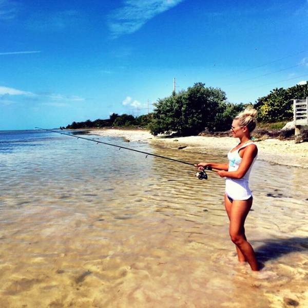 Stunning Blonde Who Loves Fishing In Bikini