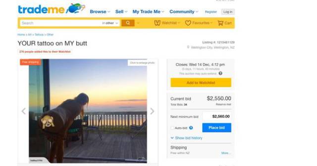 Girl Puts Her Tushie Up For Auction…